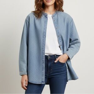 Royal Robbins Blue Cotton Demin Jacket Long Sleeve Top Shirt Women’s Size Small